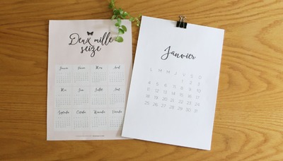 Calendrier 2016 à imprimer